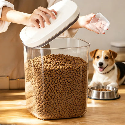 TBMax Dog Cat Food Storage Container 12Lbs with Airtight Flip-up Lid, Large Pet Food Dog Treat Container with Scoop, Airtight Food Storage Bin for Kitchen Organization