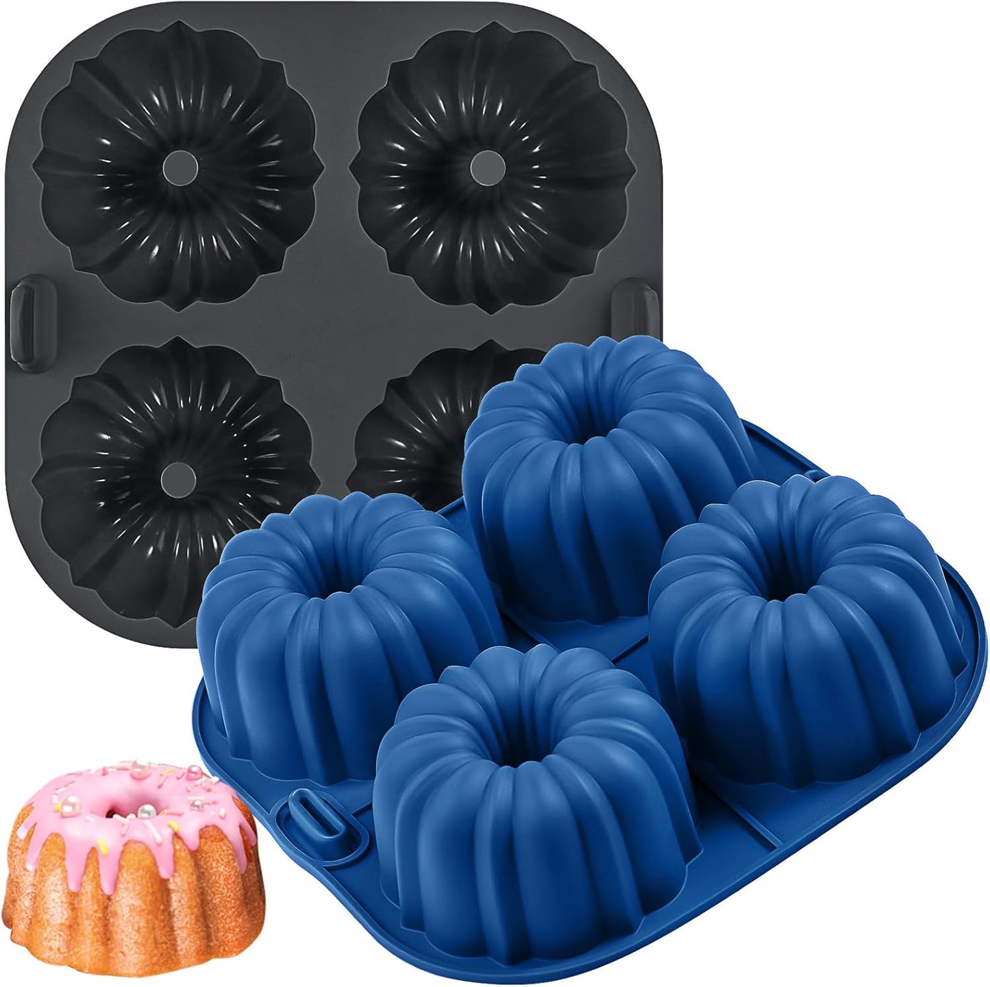Webake Silicone Air Fryer Muffin Pan for Baking Egg Bites Silicone Mold, Nonstick 1.8 Inch Mini Muffin Tin BPA Free Set of 2