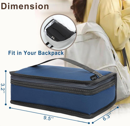 FlowFly Small Insulated Lunch box Portable Soft Bag Mini Cooler Thermal Meal Tote Kit with Handle for Work & School, Black