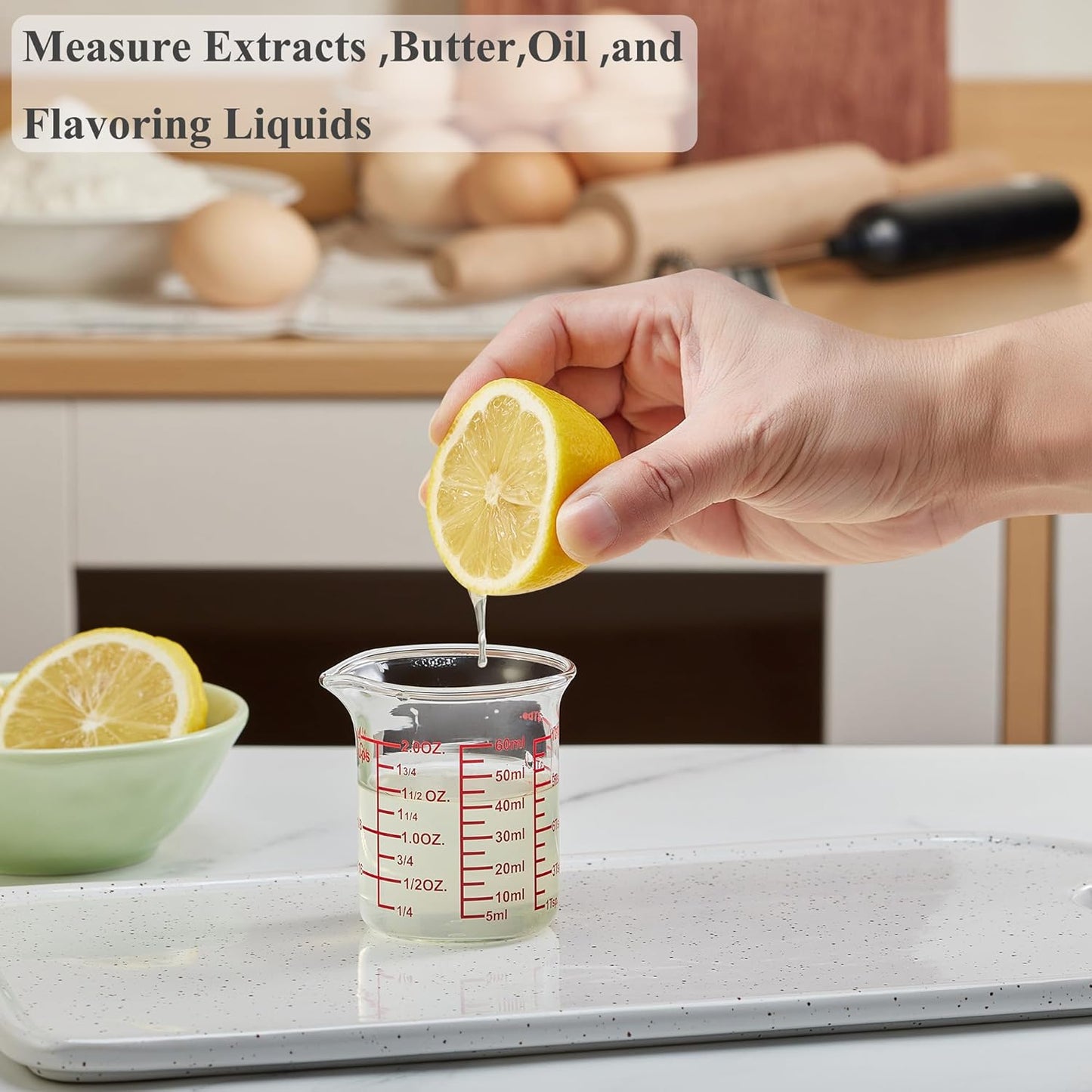 3 Piece Glass Measuring Cup Set, Includes 1/2-Cup, 1-Cup, and 2-Cup High Borosilicate Glasss Liquid Measuring Cups, Dishwasher, Freezer, Microwave, and Preheated Oven Safe, Essential Kitchen Tools