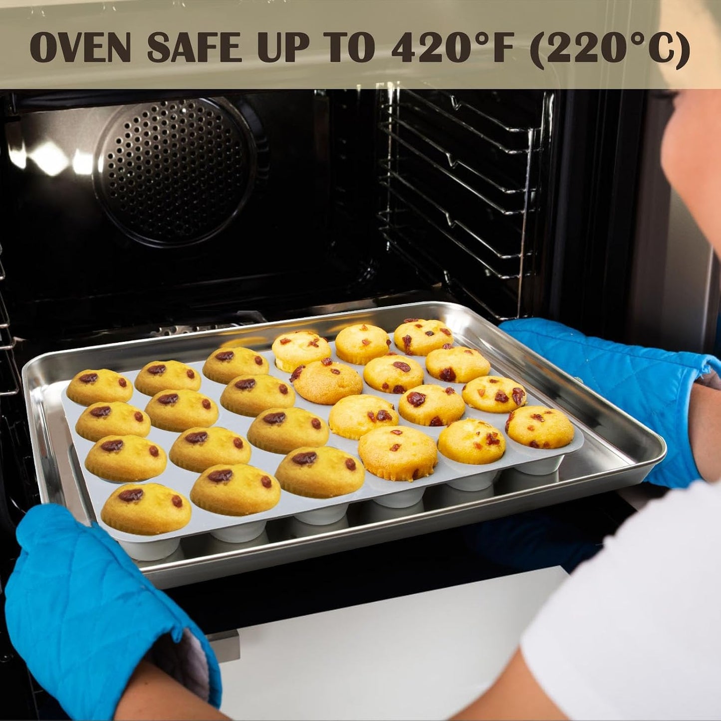 24 Cups Silicone Mini Muffin Pan Set, Nonstick Mini Cupcake Pans, BPA Free Small Muffin Tin for Baking, Set of 2 (Green+Purple)