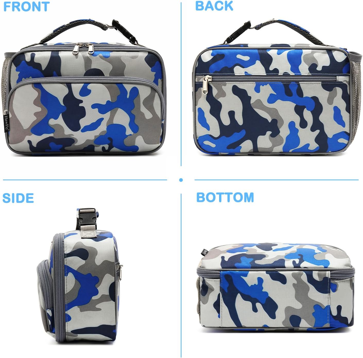 FlowFly Kids Lunch box Insulated Soft Bag Mini Cooler Back to School Thermal Meal Tote Kit for Girls, Boys, Astronaut - Colors A