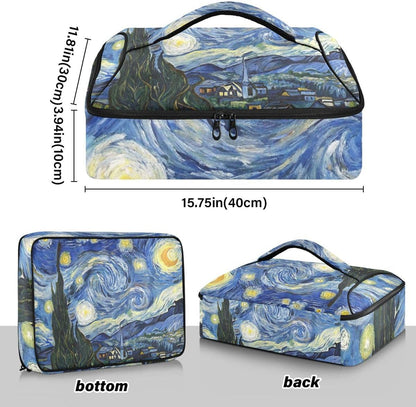 Mandala Casserole Dish Carrier, Portable Leakproof Insulated Casserole Carrier for Hot or Cold Food, Travel, Party, Picnic