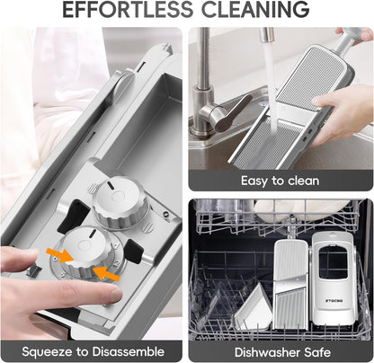 Safe Mandoline Slicer for Kitchen, Vegetable & Food Cutter, Easy to Clean
