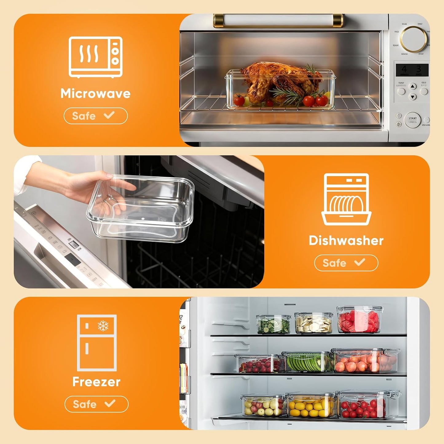 52 Pcs Food Storage Containers with Lids Airtight (26 Containers & 26 Lids) - Leakproof Meal-Prep Container for Kitchen Storage and Organization, Stackable Plastic Food Containers with Labels & Pen