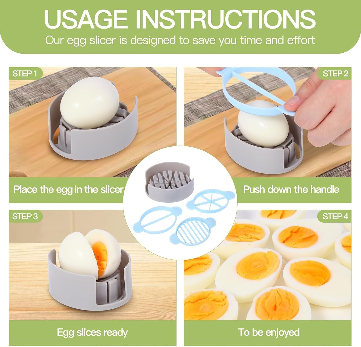 2-Layer Deviled Egg Containers With Lid,36pcs Easter Deviled Egg Tray Carrier with Handl Injector Piping Tool,Portable Stackable Egg Holder Platter Holder Organizer for Refrigerator Party Picnic Event