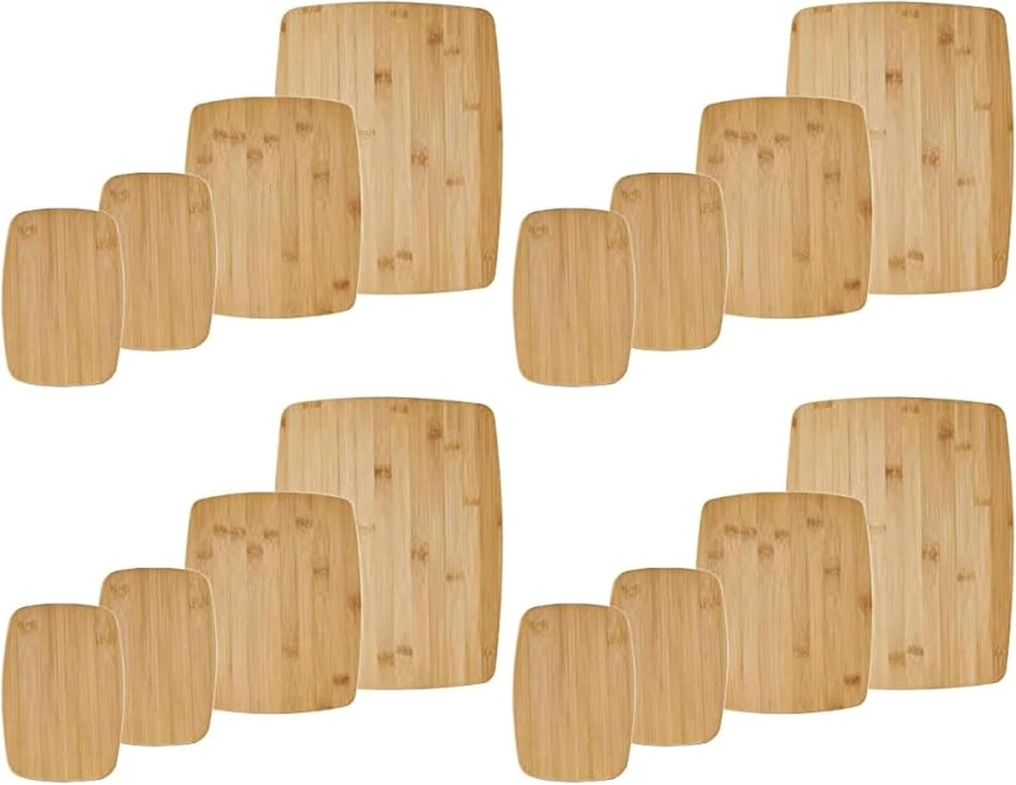 Farberware 4-Piece Bamboo Cutting Board Set - Reversible Boards for Chopping, Slicing, Charcuterie and Meal Prep - Kitchen Essential, Housewarming or Back-to-School Gift