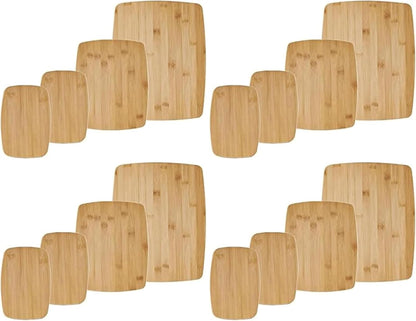 Farberware 4-Piece Bamboo Cutting Board Set - Reversible Boards for Chopping, Slicing, Charcuterie and Meal Prep - Kitchen Essential, Housewarming or Back-to-School Gift