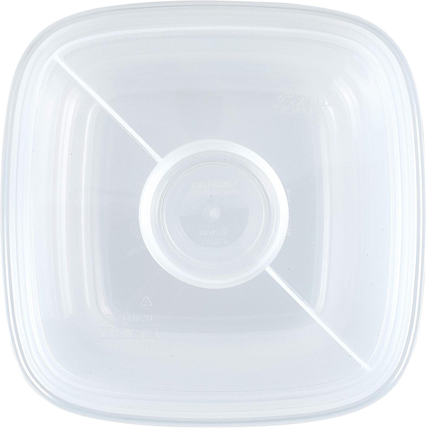LOCK & LOCK Easy Essentials On The Go Meal Prep Lunch Box, Airtight Containers with Lid, BPA Free, Square (4 Section) -29 oz, Clear