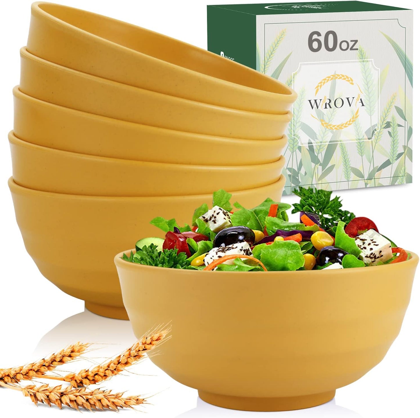 Wheat Straw Bowl Sets,8 PCS Unbreakable Cereal Bowl 26 OZ,Microwave and Dishwasher Safe Bowls,Bowl Sets for Camping and Picnic BPA Free Colorful Salad Bowls for Serving Soup,Oatmeal and Fruit Etc…