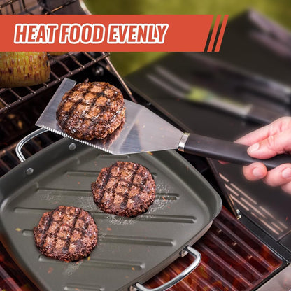 Grill Pan - 11'x15'' BBQ Grill Topper With Handles