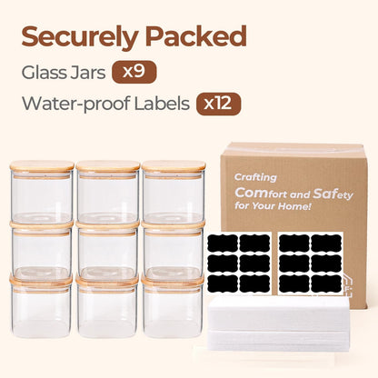 ComSaf 2Pcs Large Glass Storage Containers with Lids 4Qt, 1 Gallon Wide Mouth Flour Sugar Storage Containers, Large Capacity and Sealed for Rice, Cereal, Oat, Easy Clean and Scoop, Pantry Organization