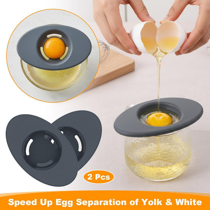 2 Pcs Egg Separators, Egg White Separator Food-Grade Silicone