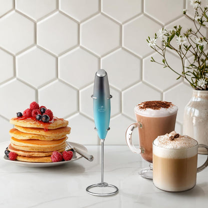 Zulay Kitchen Rechargeable Milk Frother Handheld - Frother Wand, Drink Mixer, Electric Whisk Frother, for Cappuccinos, Matcha & Protein Powder - Dynamic 3 Whisk, 3 Speed 500mAh Black - Colors D