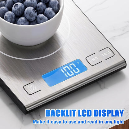 33lb Rechargeable Food Scale, Diyife 304 Stainless Steel Kitchen Scale