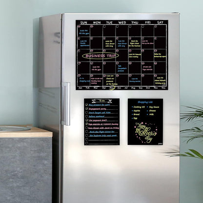 JJPRO Magnetic Dry Erase Menu and Chore Chart Blackboard for Fridge-Weekly Meal Planner Chalkboard,Behavior Chart Chalkboard for Multiple Kids with Notepad Blackboard