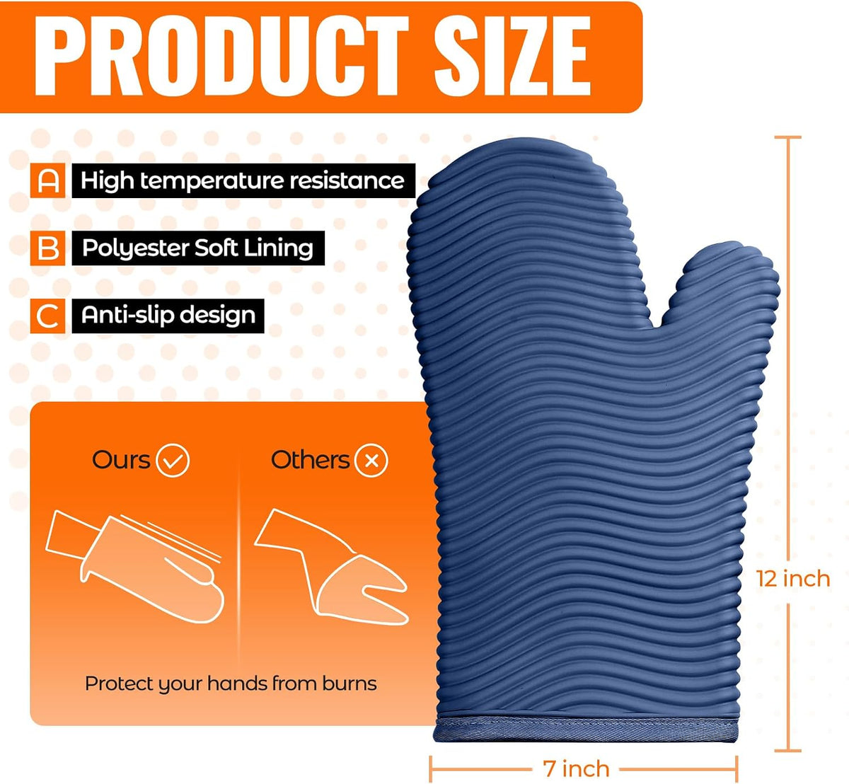 Yutat Silicone Oven Mitts - Oven Mitts and Pot Holders Sets Made of Non-Slip & BPA-Free Silicone, High Heat Resistant 500 Degrees, Perfect for Kitchen Cooking Baking BBQ, Peak Green