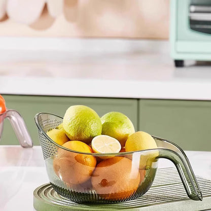 2-In-1 Rice Strainer,Large Rice Washer Beans Washer Strainers And Colanders - Washing Bowl for Fruit Washing Bowl With Strainer,Rice Washing Bowl Multifunctional Drain Basket (White)
