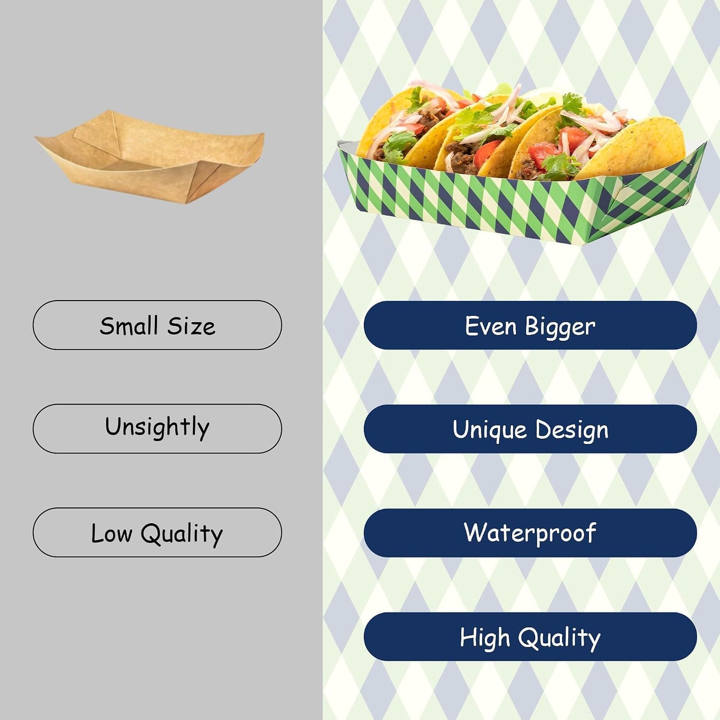 Mexican Taco Nights Food Trays - 60Pcs Mexican Flowers Wavy Edge Unassembled Tray Nacho Snack Candy Holder Disposable Paper Plate Holiday Birthday Carnival Party Supplies Food Container