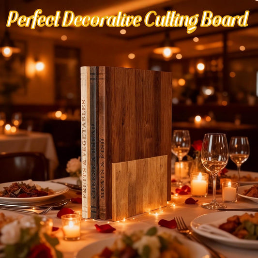 Book Cutting Board Set - 3pcs Wooden Book Cutting Boards, 100% Acacia Wood Food Safe Non-Slip Chopping Boards, Suitable For Home Kitchen Countertop Decoration (Acacia)