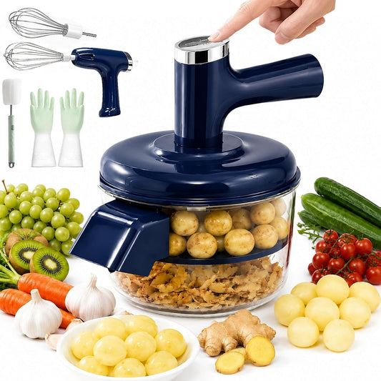 Electric Potato Peeler Machine, Electric Peeler Fruits And Vegetables，Blue