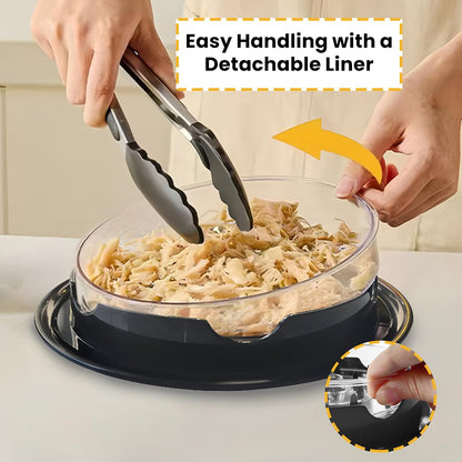 Chicken Shredder Tool Twist with Removable Insert, Chicken Breast Meat Food Shredder, Strong Anti-Slip Strip, Ergonomic Handle, BPA Free, Desmenuzador de Pollo-B1-Red