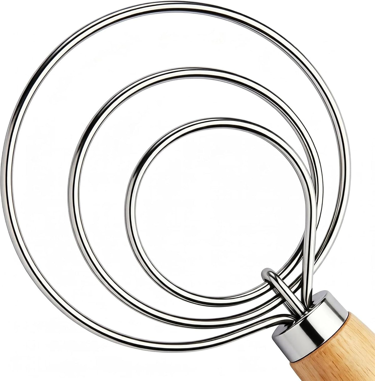 TEEVEA Danish Dough Whisk, Stainless Steel for Sourdough Bread