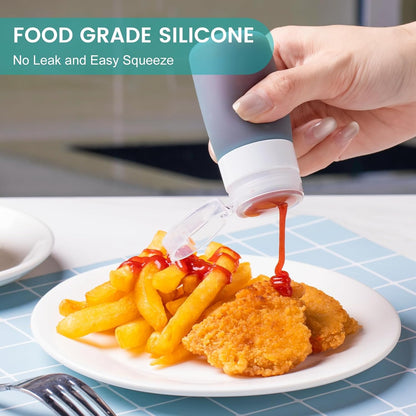 MICEBAY 2 oz Condiment Squeeze Bottles, Leakproof Salad Dressing Container