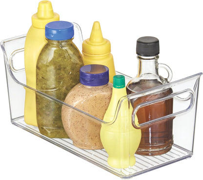 iDesign Plastic Condiment Organizer with Handles, Set of 2, Clear | For Fridge, Made in USA