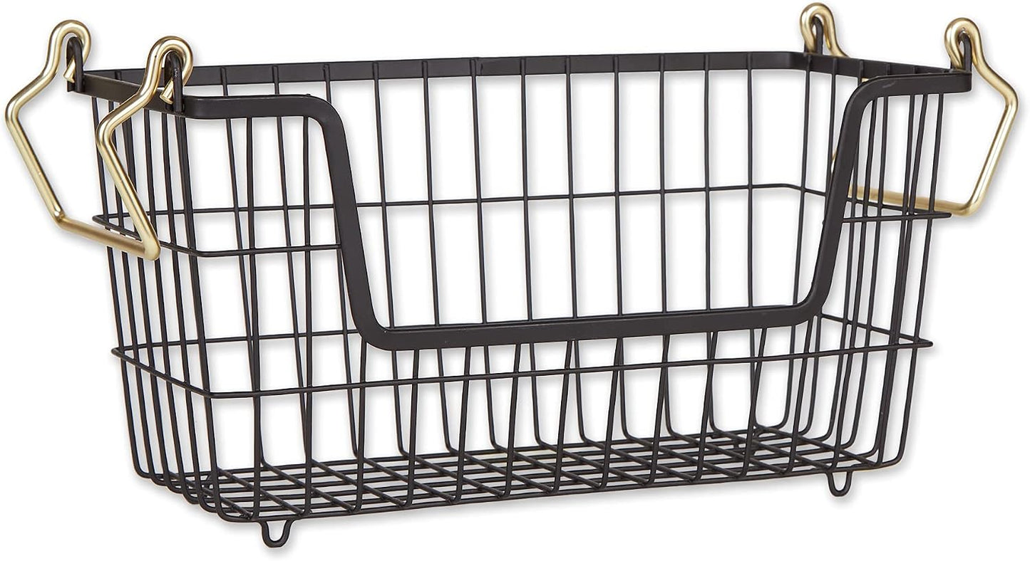 DII Metal Wire Mesh Stackable Utility Storage Bin, Small Round, 12x12x10", Bronze