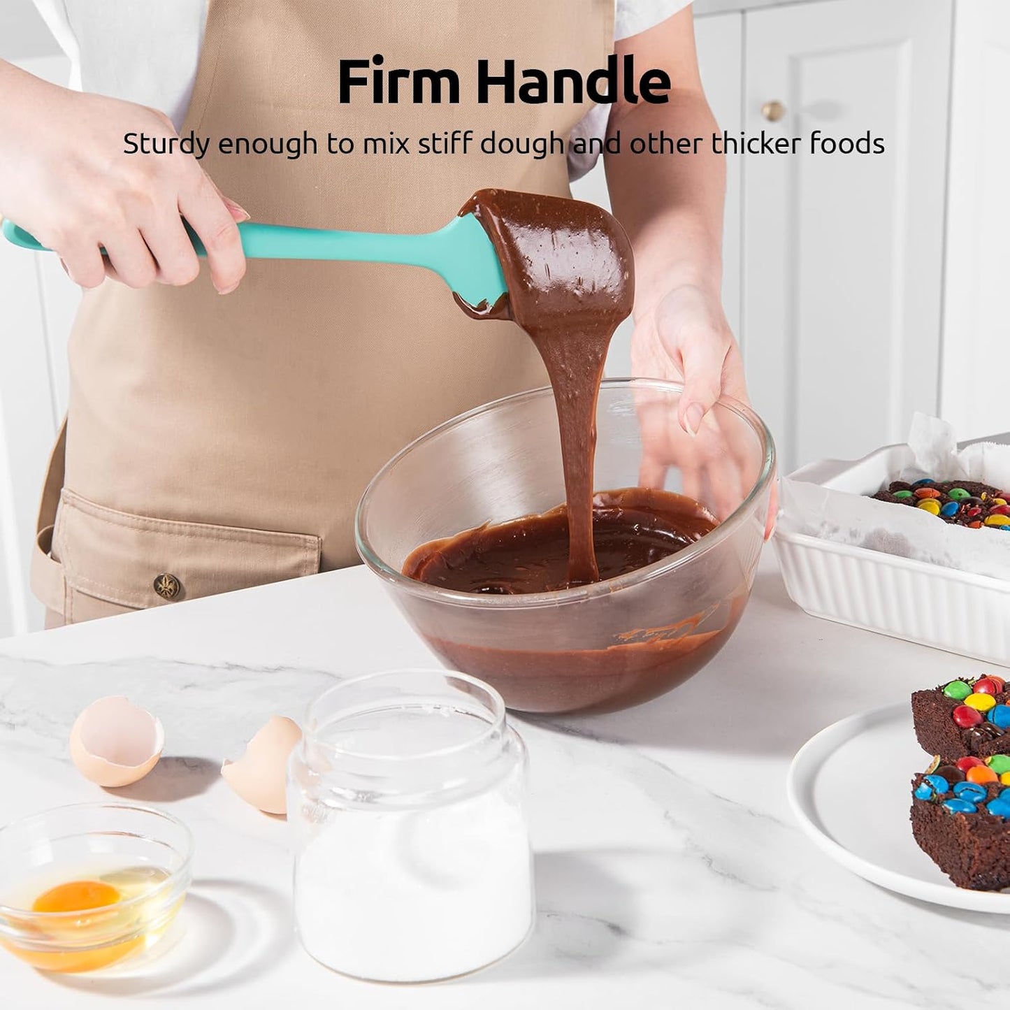 U-Taste Silicone Spatula Set with 600 Degrees Fahrenheit Heat Resistant (Black)