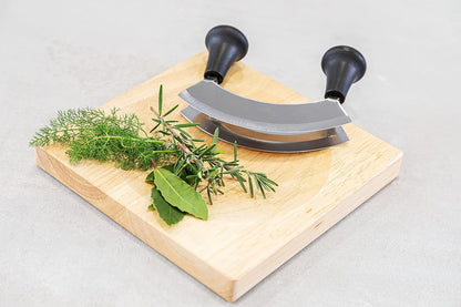 Mezzaluna Cutting Boards,Double-sided Slicing Charcuterie Board,Square Wooden Chopping Board(3.15 IN*3.15 IN) Concave Cutting Board, Wooden Serving Bowl for Mincing Herb n Vegetables