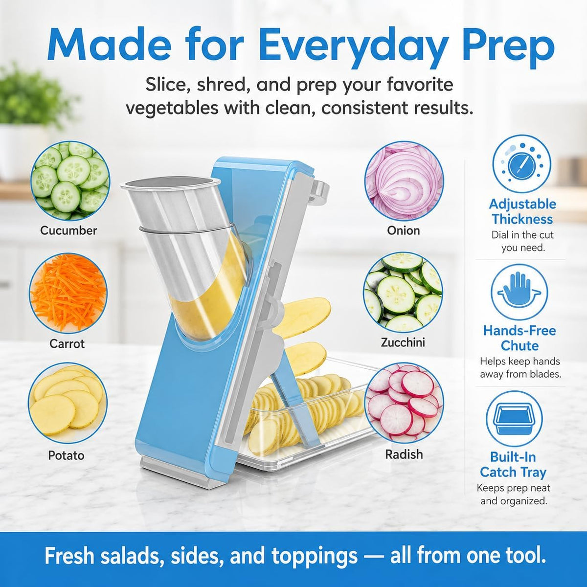 Mandoline Slicer for Kitch,Bigger Size,Adjustable Vegetable Slicer