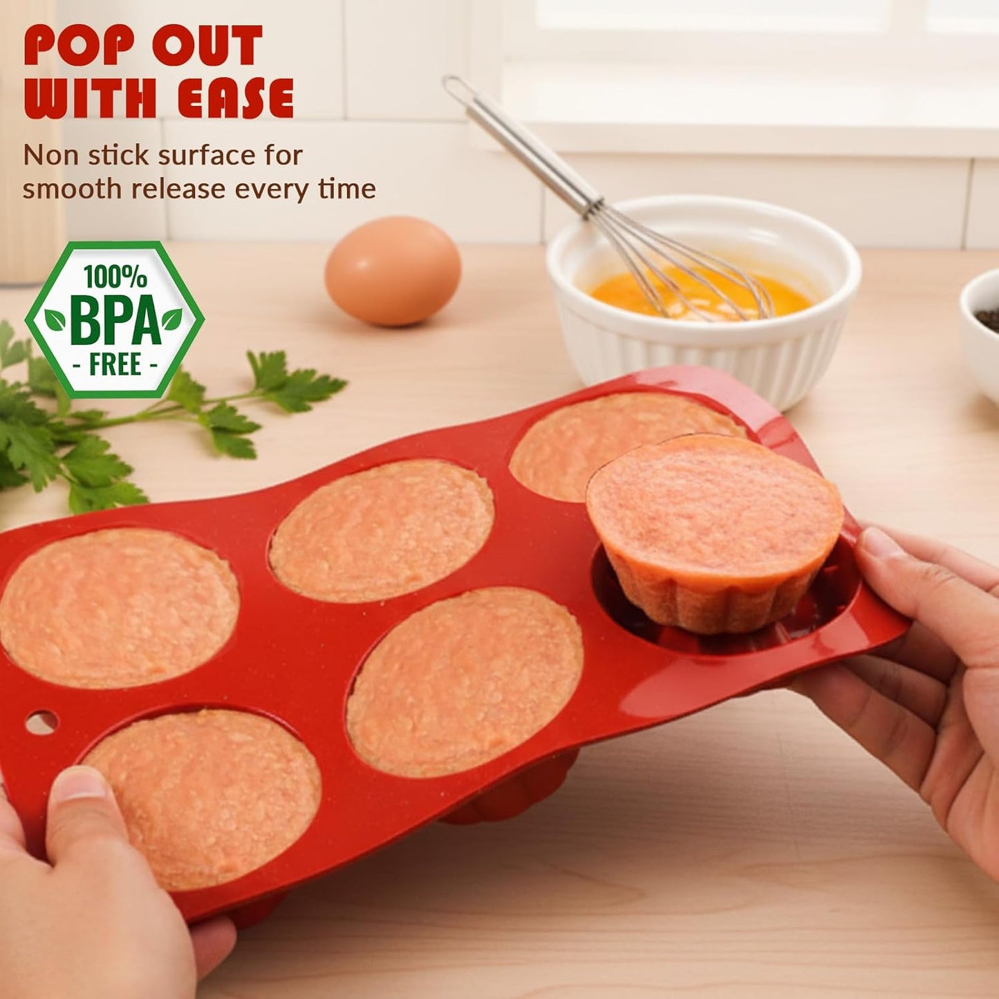 HKNMTT Silicone Muffin Pan for Baking, Cupcake Egg bites Brownie Mold 12 Cup Regular Size, Oven Safe BPA Free kitchen Appliances