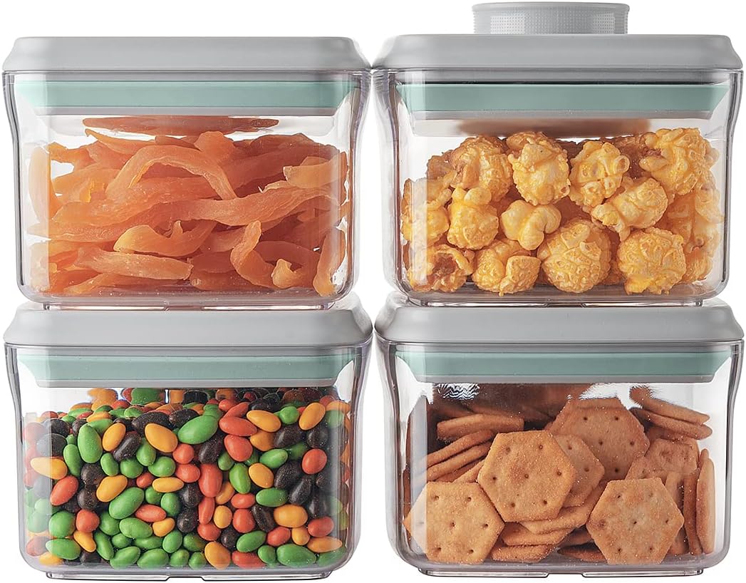 Ankou 400ml Meal Prep Container Set of 4 Pink Tritan Plastic Food Storage Containers with Lids, Airtight Leakproof Pop Top Lid Bowl for Breakfast Leftovers