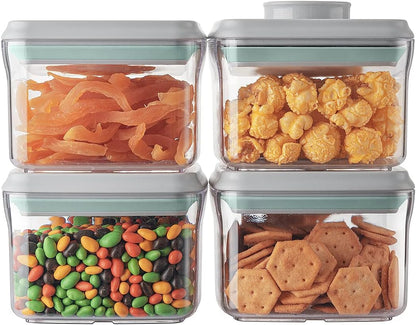 Ankou 400ml Meal Prep Container Set of 4 Pink Tritan Plastic Food Storage Containers with Lids, Airtight Leakproof Pop Top Lid Bowl for Breakfast Leftovers