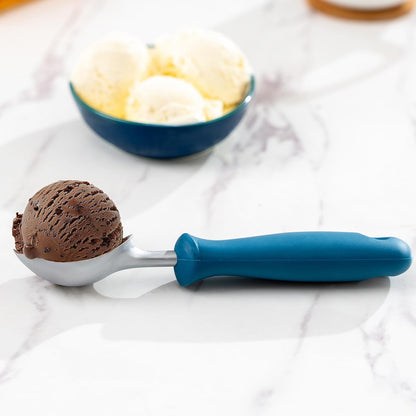 OOU Garlic Press, Stainless Steel Garlic Mincer with Premium Zinc Alloy Construction, Easy-Squeeze Ergonomic TPE Non-Slip Grip Handles, Reverse Cleaning Bumps and Dishwasher Safe Design, Blue