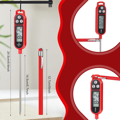 Copkim Food Thermometer Instant Read Probe BBQ,Red