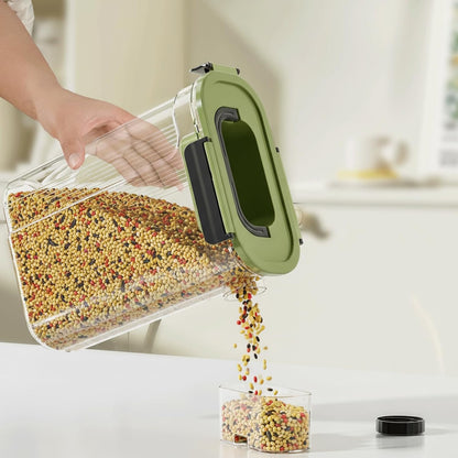 Bird Food Container,Pet Food Storage Bin with Side Pouring Spout and Handle,5lb Bird Seed Storage Container,Airtight BPA Free Portable BirdSeed Storages for Outside Feeders Container Holder