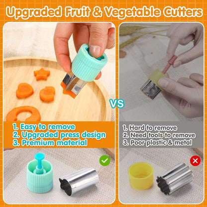 32PCS Sandwich Cutter and Sealer Set Sandwich Cutter for Kids, Vegetable Fruit Cutter Shapes with Food Picks for Kids School Lunch Bento Box Accessories Cookie Cutters