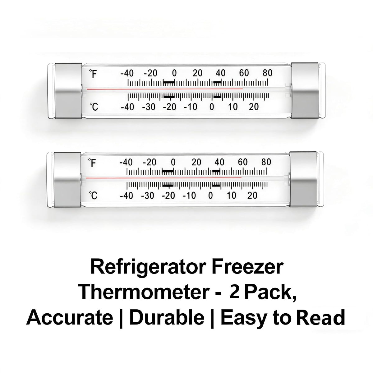 2 Pack Analog Refrigerator Thermometer for Cooler, Fridge & Freezer