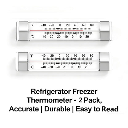 2 Pack Analog Refrigerator Thermometer for Cooler, Fridge & Freezer