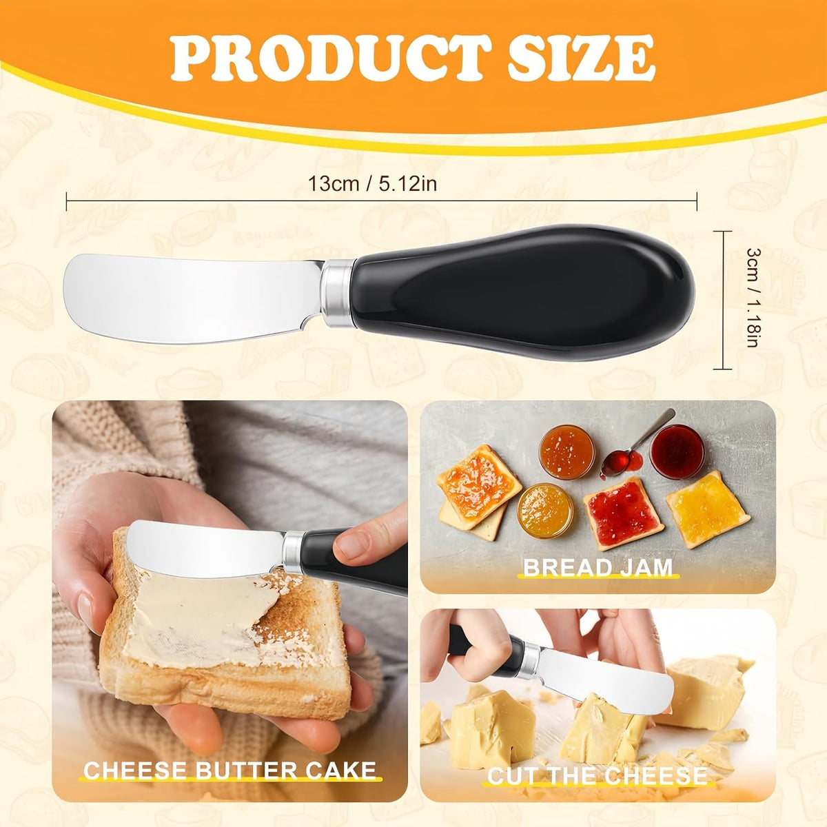 Butter Spreader Knife Set, 2 Pack Butter Knives and Cheese Knives