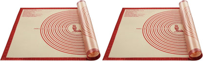 Non-slip Silicone Pastry Mat Extra Large with Measurements 36''By 24'' for Baking Mat, Counter/Dough Rolling/Oven Liner/Fondant/Pie Crust（Red）