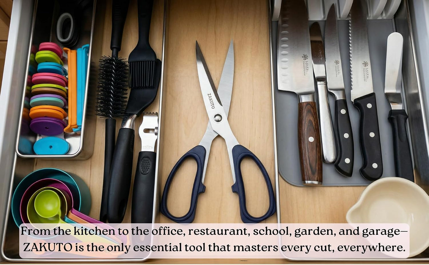 Kitchen Shears 2 Pack – Heavy Duty Stainless Steel Food Scissors for Meat, Poultry & Cooking, Sharp Multipurpose Kitchen Cutting Shears, Dishwasher Safe (6” & 8”)