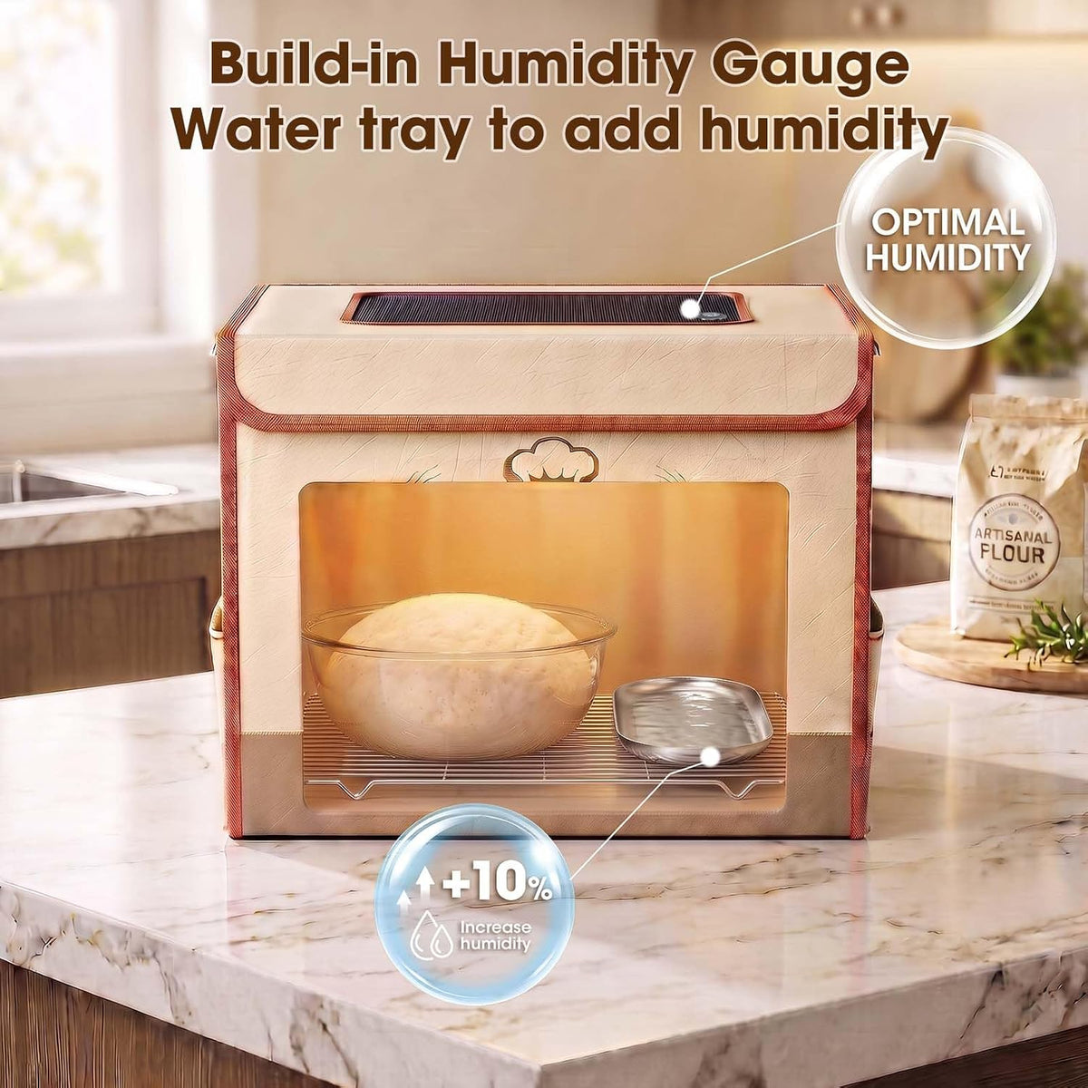 MQUPIN Folding Bread Proofing Box with 68-131℉ Temp Control for Sourdough