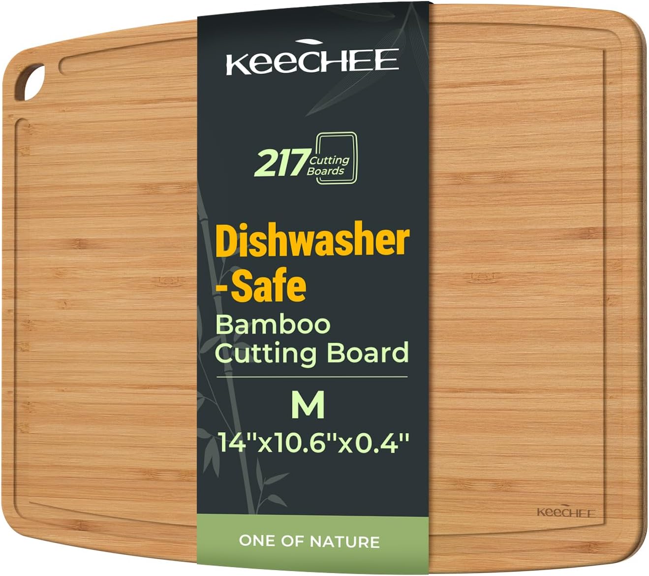 Keechee Dishwasher Safe Bamboo Cutting Boards Durable Lightweight Wood Cutting Board for Busy Kitchen, Easy Clean Wooden Chopping Boards with Juice Groove Set of 3 (L+M+S)