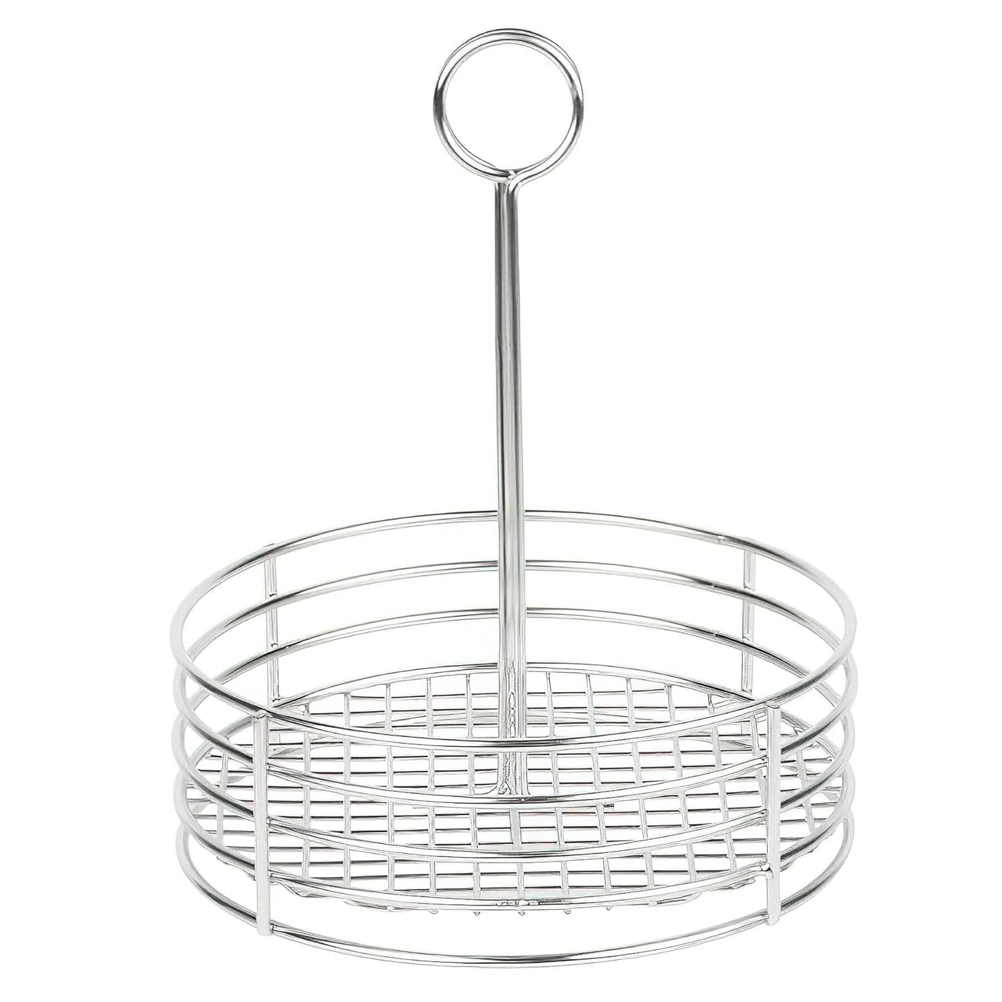 G.E.T. Stainless Steel Round Condiment Caddy - Table Caddies Collection, 7.5