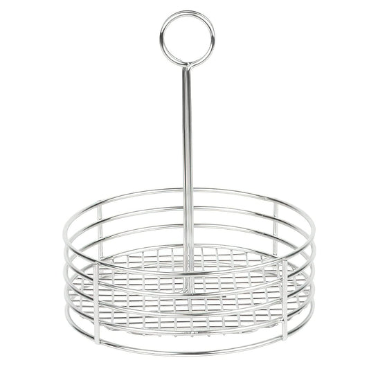 G.E.T. Stainless Steel Round Condiment Caddy - Table Caddies Collection, 7.5