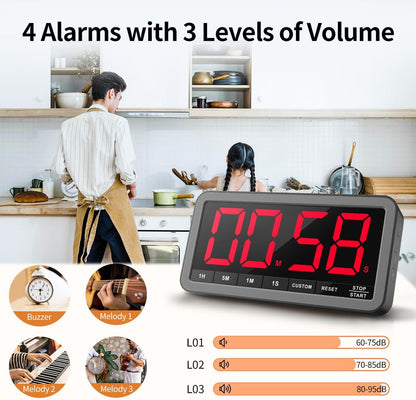 VOCOO Large 7.8" Digital Timer, Magnetic LED Timer for Kitchen & Classroom